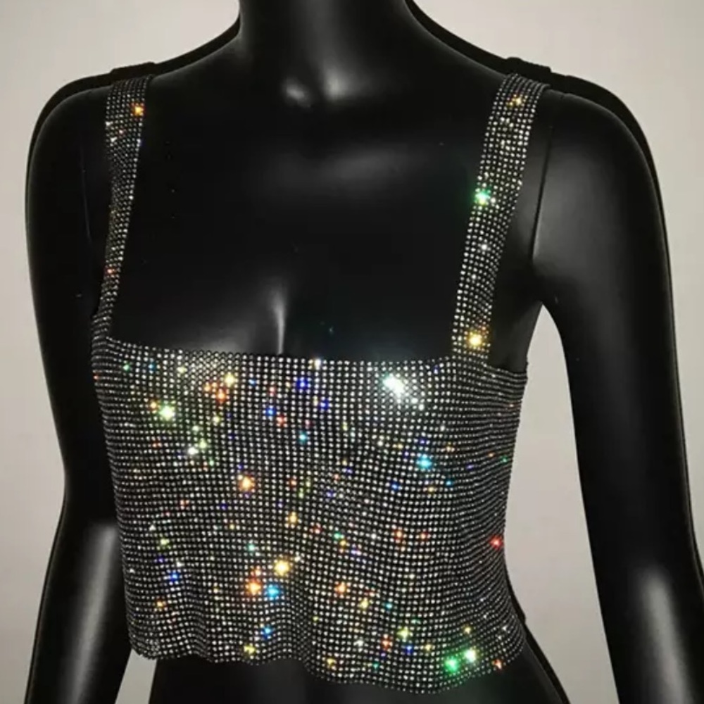 Bling Rhinestone Crop Top